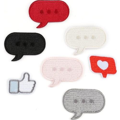 Phone Message Social APP Message Like Praise Symbol Iron on Embroidered Diy Appliques for Apparel Garment Clothing