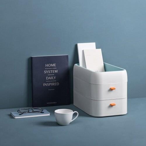 Three Layers Desktop Drawer Storage Box Office Sundries Files Stackable Cabinet Stationery Case Makeup Table Cosmetic Organizer