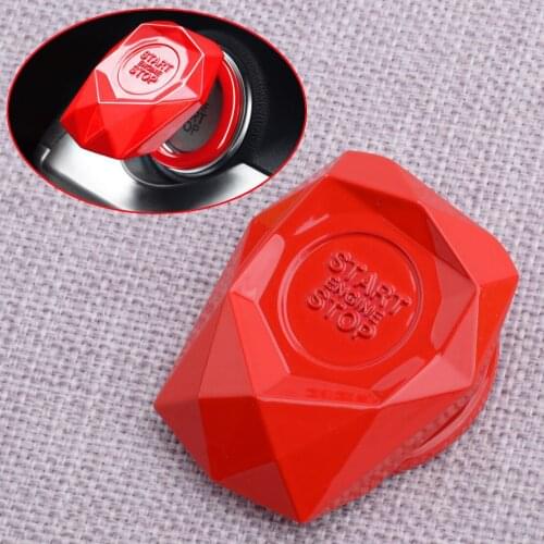 Universal Red Car Metal Alloy Engine Start Stop Push Button Ignition Switch Decorative Protection Cover Trim Sticker Accessories