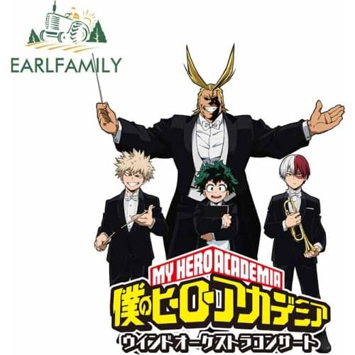 EARLFAMILY 13cm x 10.6cm for My Hero Academia Vinyl Car Sticker Windshield Laptop Fine Decal Waterproof Car Decoration