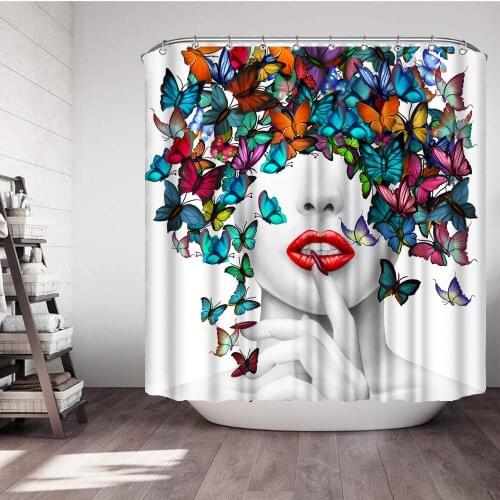 Sexy Girl Shower Curtain Set 3D Print Waterproof Polyester Bathroom Decor