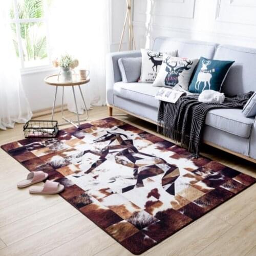High quality American carpet Faux Cattle fur printed Anti-skid Carpet for Living room/Dining Bedroom tea table Mat floor rug