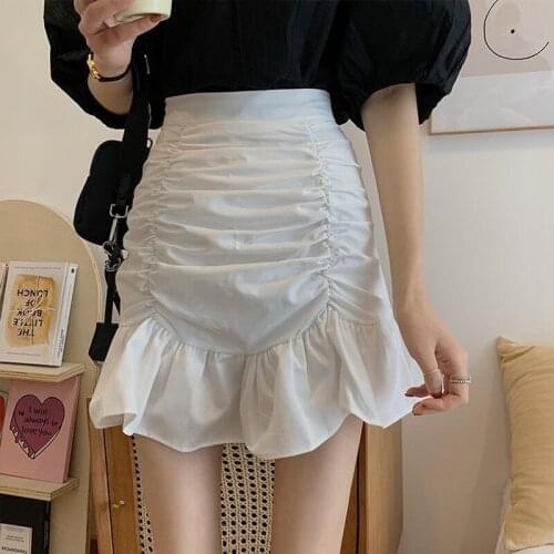 2021 HOT Spring Women skirt Pleated skirt A-line skirt Sweet Fresh Buttocks High waist Show thin Oversize All-match Fashion Girl
