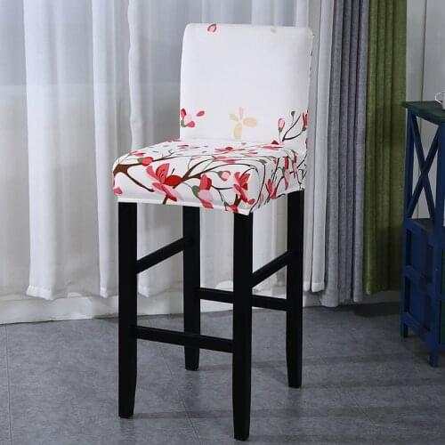 Spandex Chair Cover Flower Seat Covers for Bar Stool Chairs Slipcover Home Hotel Banquet Dining Chair Decoration 1/2/4/6pieces