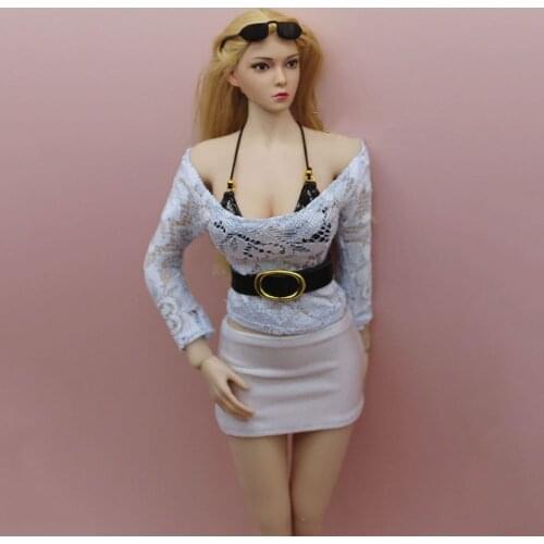 1/6 Female Soldier Clothes Model Accessories Sexy Lace Tops Corsets Hip Skirts Mini Glasses for 12 inch Action Figure Body