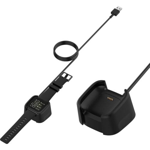 1M USB Charging Data Cable Charger Dock For Fitbit Versa 2 Smart Watch Accessories Power Charging Stand Versa2 Fast Chargers