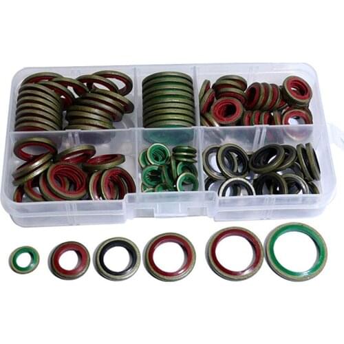 100PCS High Press Hydralic Rubber Oil Pipe Seal Gasket Assortment Kits m6 m8 m10 m12 m14 m16 High Press Hydralic NBR For Auto