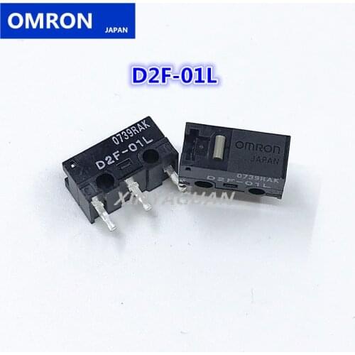 2pcs OMRON Mouse Micro switch Microswitch D2F-01L 1.47N mouse button gold contacts suitable for Logitech G602 G502 G400 IO1.1