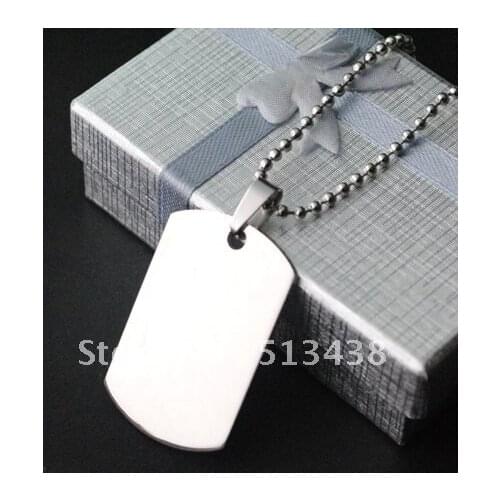 30pcs lot Europe style mens High polished Stainless Steel 40*20mm Dog tag pendant, Thanksgiving ,Christmas gifts
