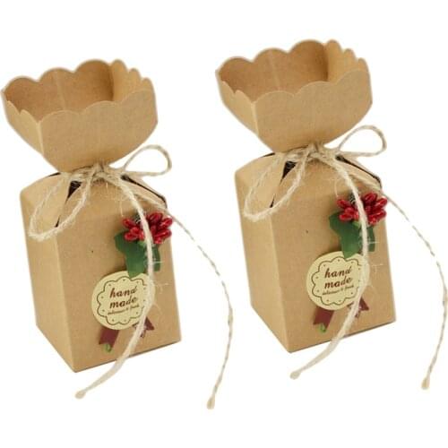 50pcs Small Party Favors Candy Box Chocolate Cookies Paper Gift Bags for Wedding Christmas Birthday Home Decoration Packaging