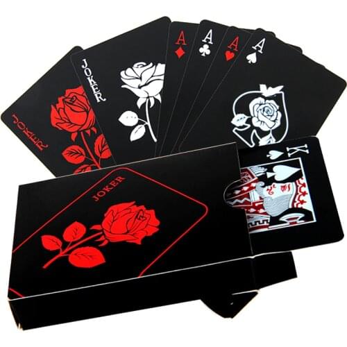 Black Rose Plastic Poker Cards Advanced PVC Plastic Playing Cards 63*88mm
