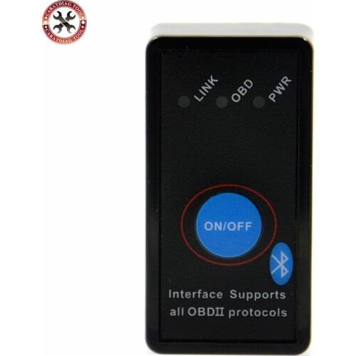 Super Mini ELM327 with switch ELM 327 Bluetooth OBD2 OBD II CAN-BUS Diagnostic Tool + Switch Works on Android Symbian Windows