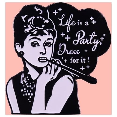 Life Is a Party Dream for It Enamel Brooch Pins Badge Lapel Pins Alloy Metal Fashion Jewelry Accessories Gifts