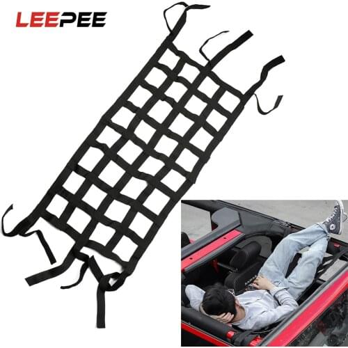 LEEPEE Car Roof Storage Net Mesh Cargo Net For Jeep Wrangler Hammock Bed Rest Network Cover Retrofit Accessories Tail Box Net