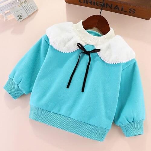 Girl Fashion Clothes Children Autumn and Winter Plus Velvet Warmth Sweatshirts Baby Girl Korean Pullover Sweater 1-6 Years