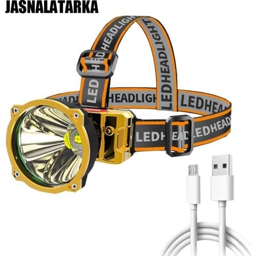 Headlight Powerful LED Light USB Rechargeable Headlamp Lanterna Camping Hiking Fishing Torch Ultra Bright Portable Power Bank