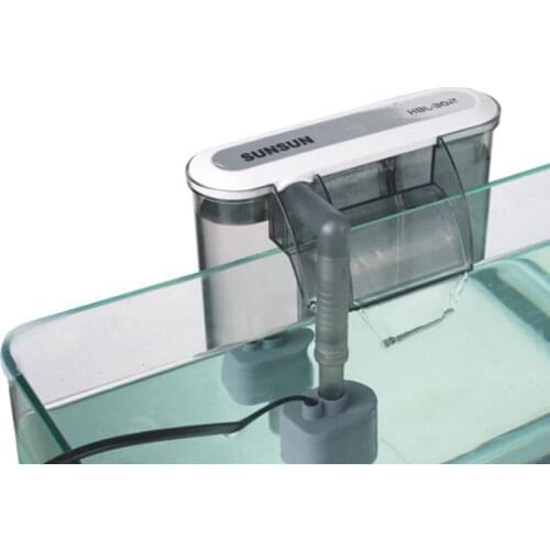 Sunsun 220V Wall-mounted aquarium filter aquarium turtle tank filter aerobic purification dual 3W Charcoal filter