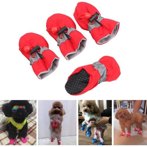 Pet Shoes Soft-Soled Dog Shoes Puppy 4pcs/Set Waterproof Pet Product Accessories Chihuahua