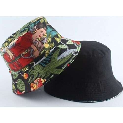 2021 New Panama Hat Men Women Print Bucket Hat Reversible Fisherman Hats Summer Casual Hip Hop Bob Chapeau Visor Bucket Cap