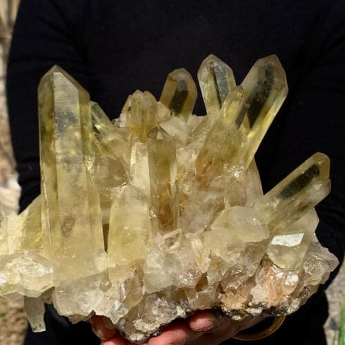 Natural Citrine cluster mineralspecimen quartz crystal healing