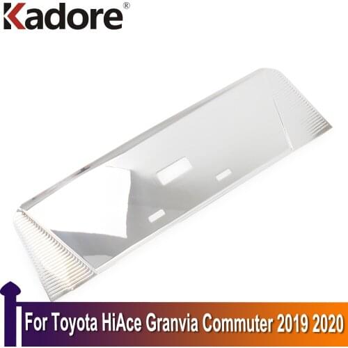 For Toyota HiAce Granvia Commuter 2019 2020 Chrome Rear Car License Plate Frame Trim Number Plate Holder Exterior Accessories