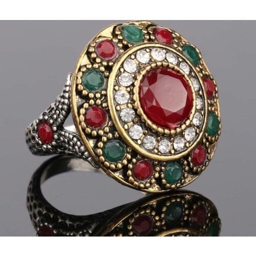 Unisex colorful Vintage ring for men and women fashionable finger ring Vintage Classic