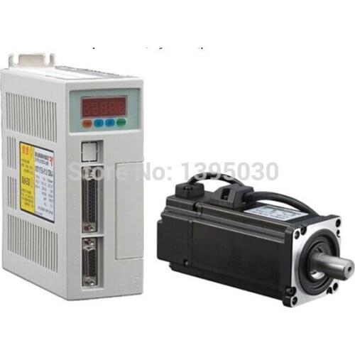 1 set AC Servo motor and driver :4N.M 1.0KW 2500RPM AC Servo Motor 80ST-M04025 + Matched Servo Driver