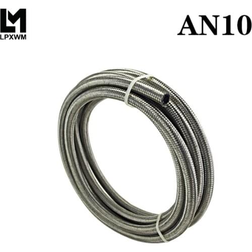 LPXWM - AN10 10AN (14.2MM / 9/16\" ID) STAINLESS STEEL BRAIDED FUEL OIL LINE WATER HOSE 5 METER LPXWM7114