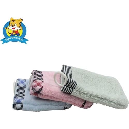 Montessori material Todder Glove Cloth -Green/Pink/Blue toy