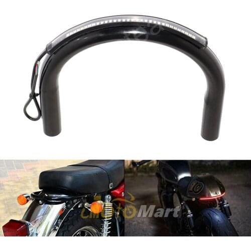 U Shape Cafe Racer Seat Frame Hoop Loop End Brat 210mm 230mm Universal w/ LED Tail Brake Turn Signals Light For Honda Yamaha