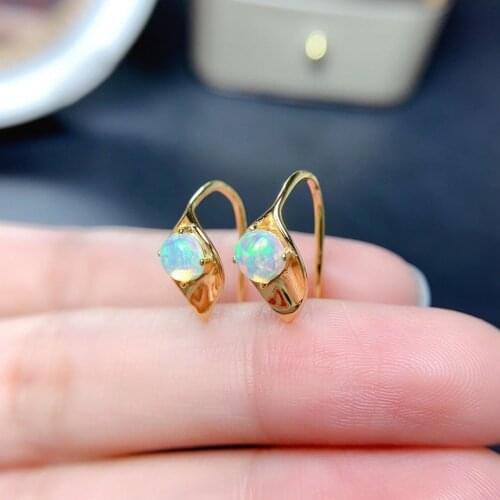 Party Top Sale Best Elegant Gift 100% Natural and real Opal Earring 925 sterling silver Fine jewelry
