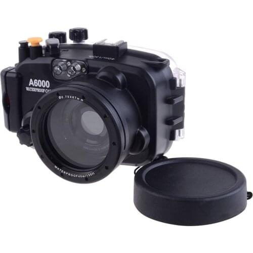 Meikon 40M 130ft Underwater Waterproof Camera Case Scuba Diving Swimming Housing For Sony A6000 16-50mm Lens