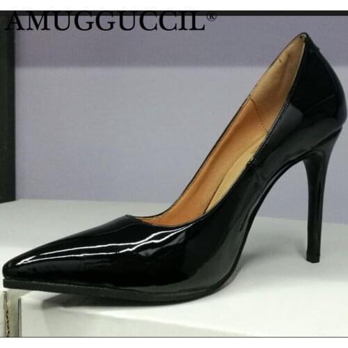 Customize Plus Big Size 34-47 Black Buckle Fashion Sexy High Heel Spring Summer Girls Female Lady Shoes Women Pumps D1177