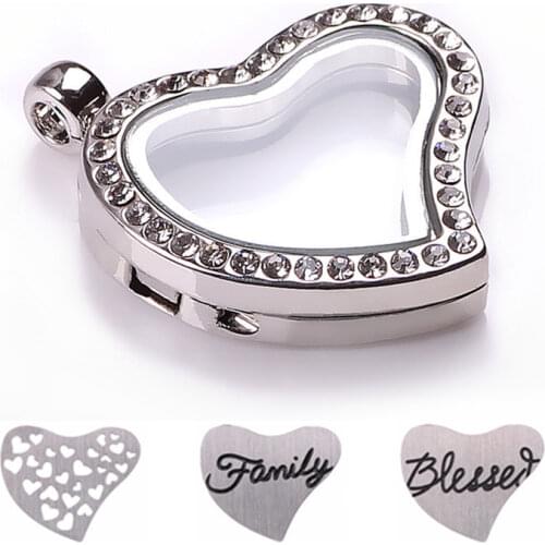 10pcs 22mm Heart Shape Silver Stainless Steel My Kids Floating Plates Window Plates For Heart Glass Floating Locket
