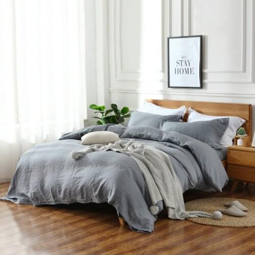 4 Piece/set Natural enzyme washing 100% Pure Linen bedding Sets Linen Duvet Cover Linen sheets