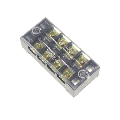 5)4 Position/Poles 8 Holes Screw Terminal Blocks Covered Barrier Strip 600V 25A