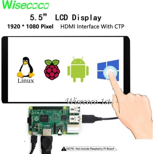 5.5 Inch IPS LCD Display Touch Screen Monitor for Raspberry Pi 4 model 3B+ 1920X1080 High Definition All in one TV box Game box