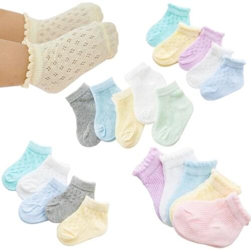 5Pair/lot new spring and summer ultra-thin mesh baby childrens socks comfortable baby childrens socks