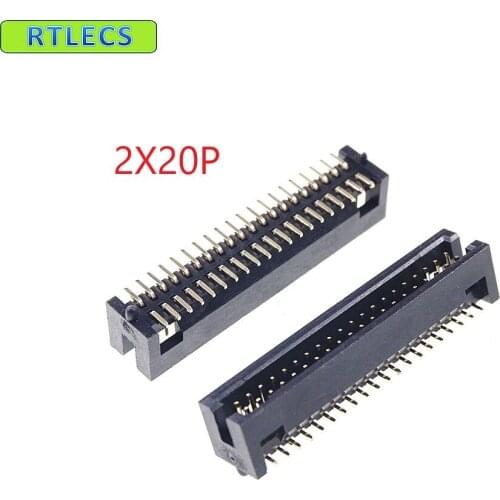 500 Pcs SMT Box Header 1.27mm 2x20 P 40 Pin dual row with locating peg post Straight Male surface mount SMD PCB IDC Socket