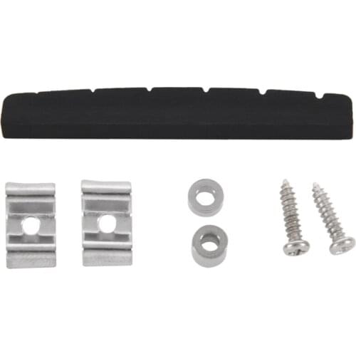 6X Black 6-String Guitar Top Nut 42X3.5Mm With Pure Vintage String Tree Kit