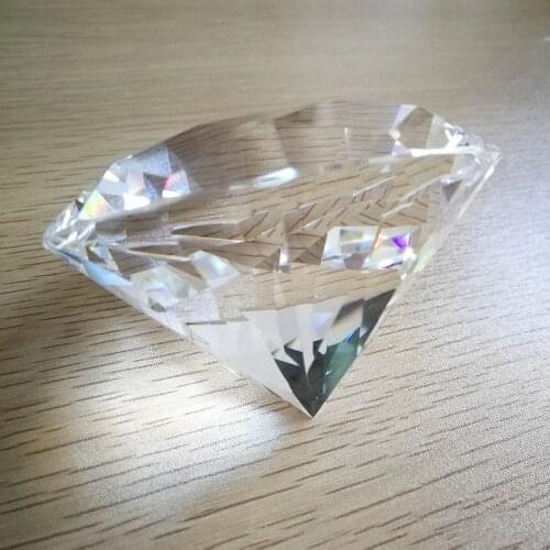 80mm ( 3.15inch )1piece Clear Glass Crystal Diamond Wedding Decoration Crystal Diamond Gems Paper Weight