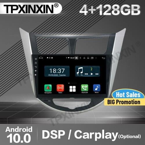 128G Carplay Car Radio 2 Din Stereo Receiver Android 10 For Hyundai Verna 2011 2012 IPS GPS Navi Player Audio Recorder Head Unit