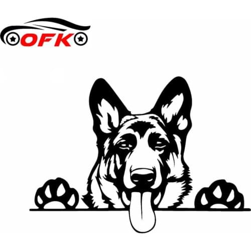 Car Sticker Modern Art Personality Creative Fun Animal German Shepherd PVC Car Sticker Decorative Decal Waterproof, 17cm*12cm
