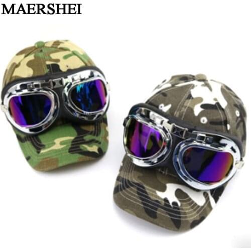 MAERSHEI Baseball Cap 100% Cotton Camouflage glasses Parent-Child Hat For Girl Boys Casual Sun Men Bone Snapback Caps Pilot hat