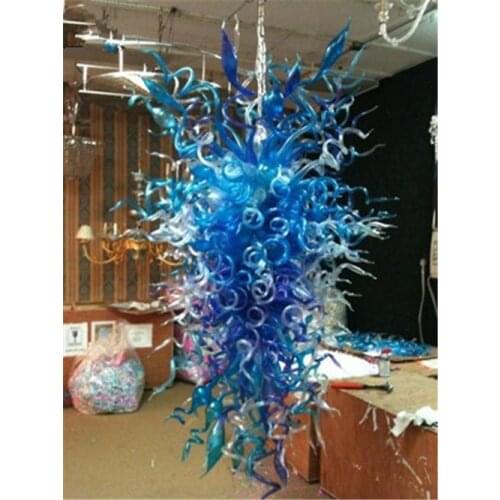 Large Blue Pretty Wedding Decorative LED Crystal Chandelier New Arrival