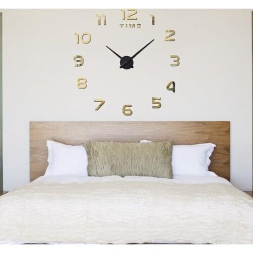 Large digital wall clock 3D kitchen living room wall clocks DIY modern design large decorative wall clocks for home