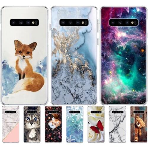 Coque For Samsung Galaxy S10 Case S10Plus Silicone soft TPU Cover Phone S10 E Case On For Samsung S10 Plus G975F S 10 SM-G973F