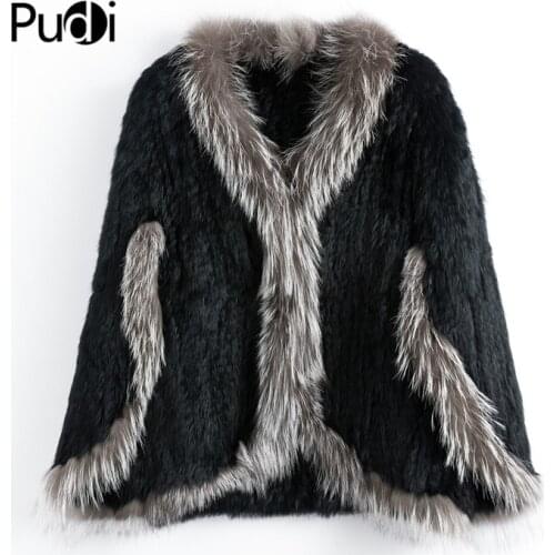 CT907 New Autumn Women Genuine Rabbit Fur Coat With Real Silver Fur Collar Poncho Style Lady Casual Coat