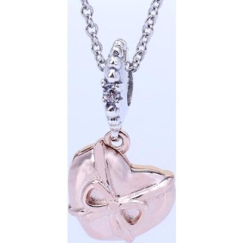 S925 Silver Openable Heart Necklace Pendant String Decorated Heart Swing Charm Beads