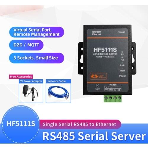 HF5111S Small Size RJ45 RS458 Serial To Ethernet Free RTOS Serial Port Transmission Converter Serial Server
